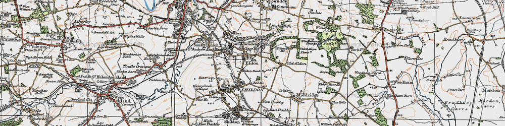 Old map of Close House in 1925