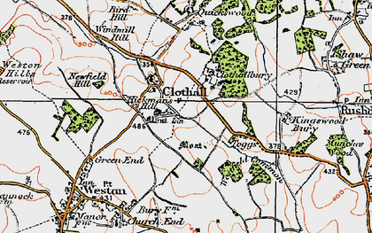 Old map of Clothall in 1919