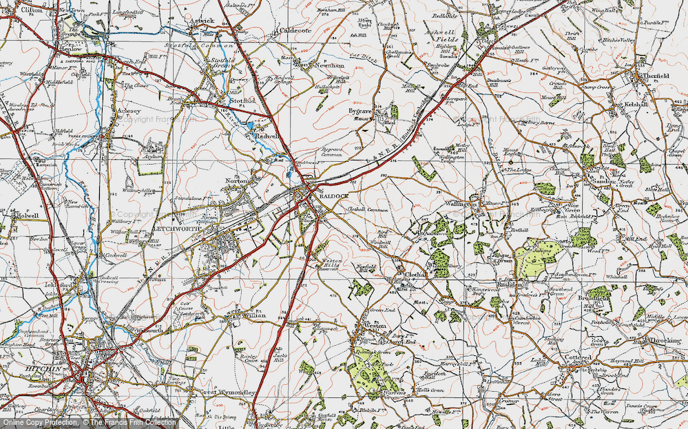 Old Map of Clothall Common, 1919 in 1919