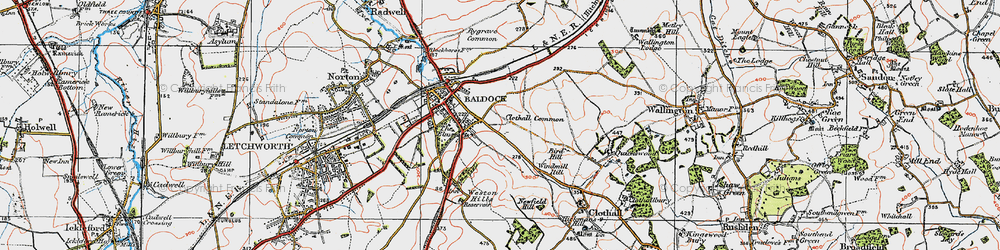 Old map of Weston Hills in 1919