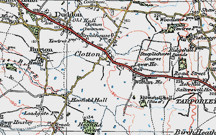 Old map of Clotton in 1923