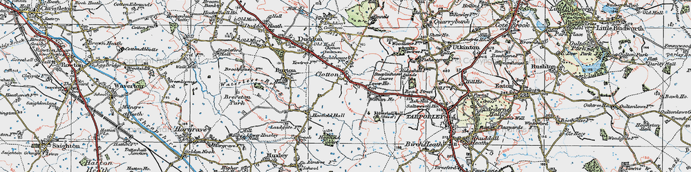 Old map of Clotton in 1923