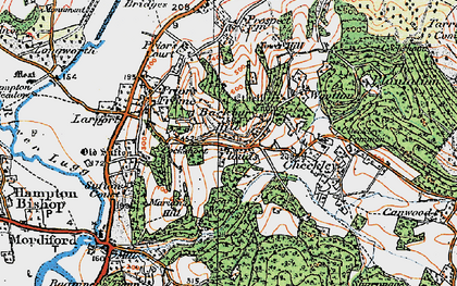 Old map of Blackbury in 1920