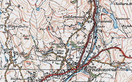 Old map of Clough in 1925