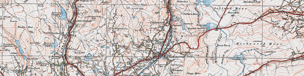 Old map of Clough in 1925