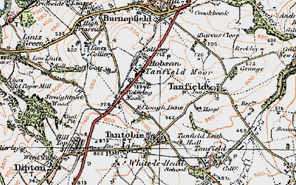 Old map of Clough Dene in 1925