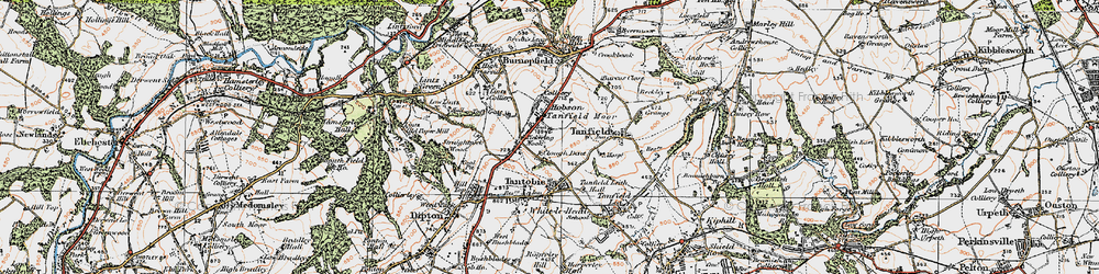 Old map of Clough Dene in 1925