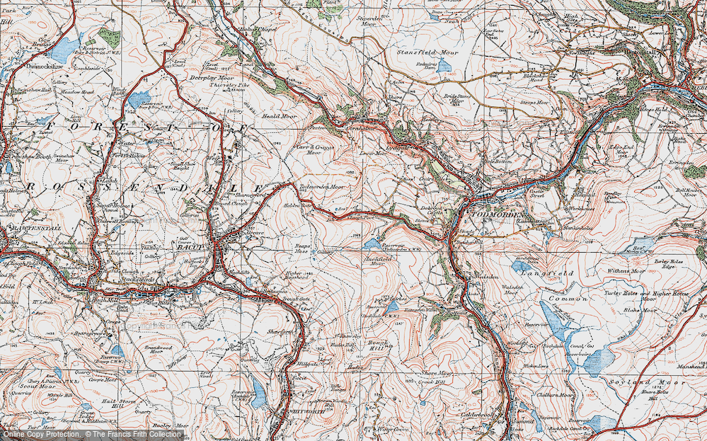 Old Map of Clough Foot, 1924 in 1924