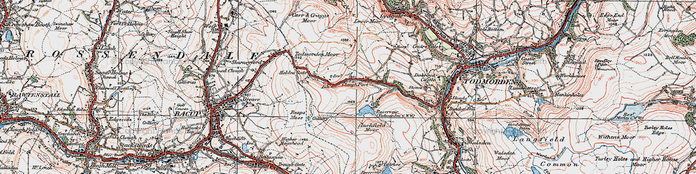 Old map of Clough Foot in 1924