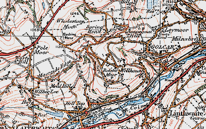 Old map of Bolster Moor in 1925