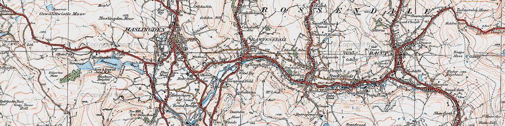 Old map of Cloughfold in 1924