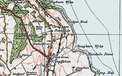 Old map of Cloughton Newlands in 1925