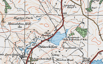 Old map of Clow Bridge in 1924