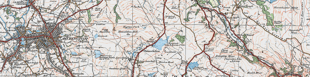 Old map of Clow Bridge in 1924