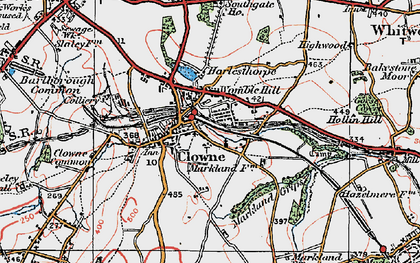 Old map of Clowne in 1923