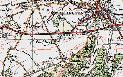 Old map of Burcot in 1921