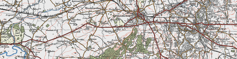 Old map of Burcot in 1921