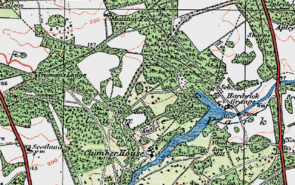 Old map of Clumber Park in 1923