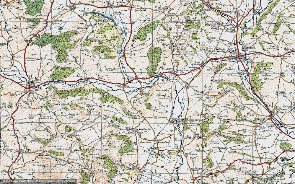 Old Map of Clunbury, 1920 in 1920