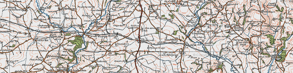Old map of Clynderwen in 1922
