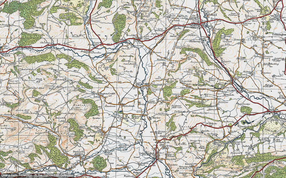 Old Map of Clungunford, 1920 in 1920