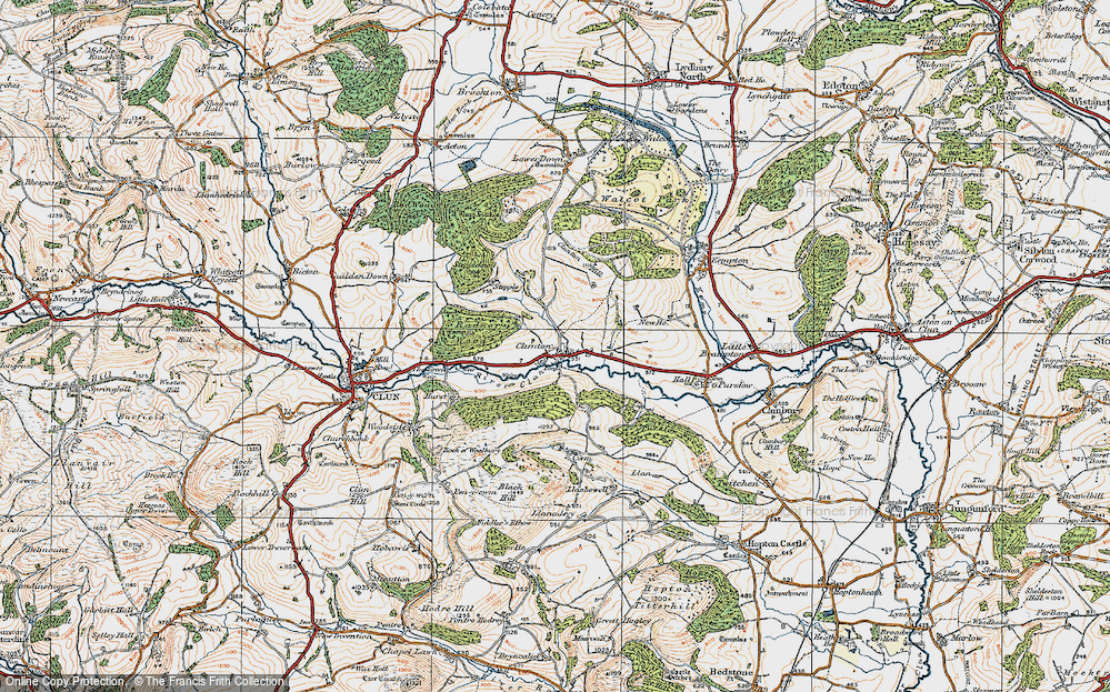 Old Map of Clunton, 1920 in 1920