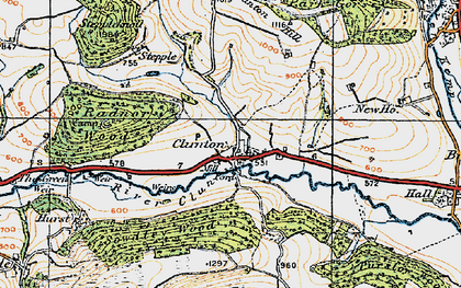 Old map of Clunton in 1920