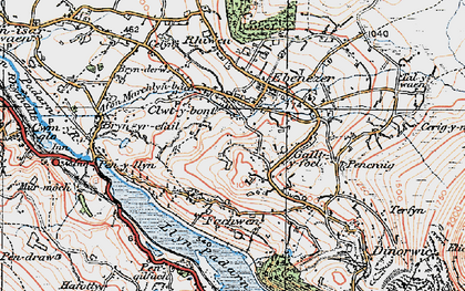 Old map of Clwt-y-bont in 1922