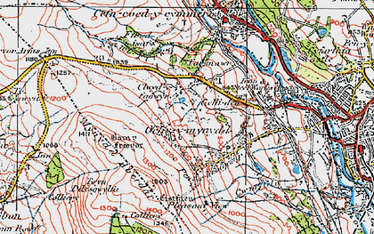 Old map of Clwydyfagwyr in 1923