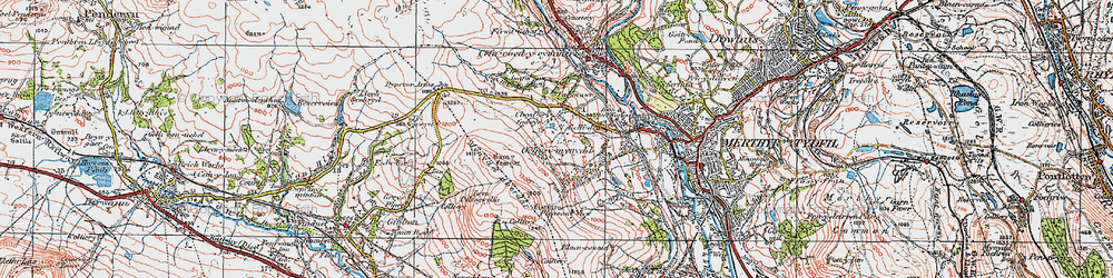 Old map of Clwydyfagwyr in 1923