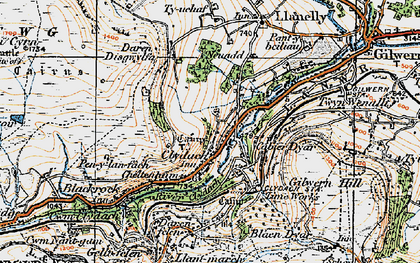 Old map of Blaen Dyar in 1919