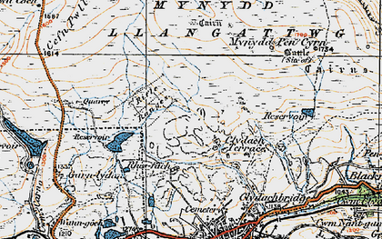 Old map of Agen Allwedd in 1919