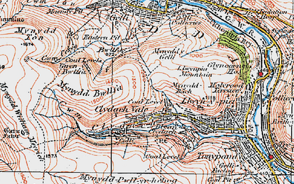 Old map of Clydach Vale in 1922