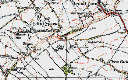 Old map of Woodhill Park in 1919