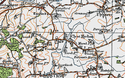 Old map of Clyst Hydon in 1919