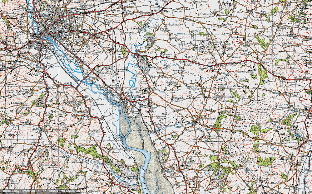 Old Map of Clyst St George, 1919 in 1919