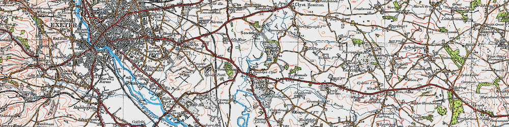 Old map of Clyst St Mary in 1919