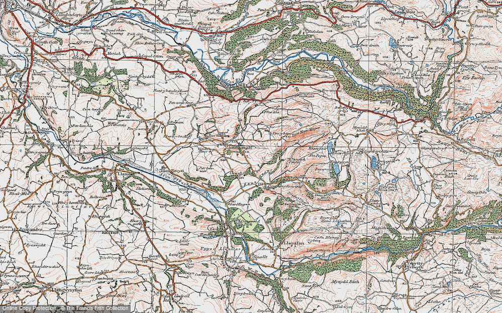 Old Map of Cnwch Coch, 1922 in 1922
