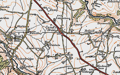 Old map of Coad's Green in 1919
