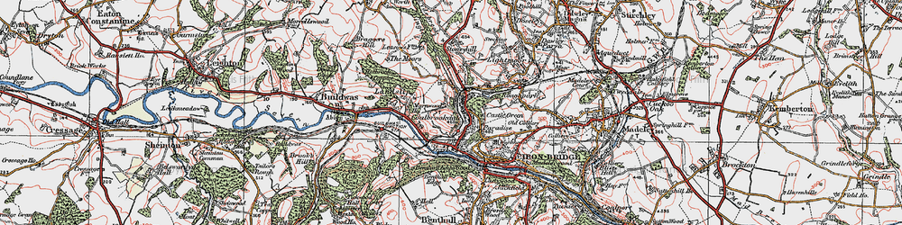 Old map of Benthall Edge Wood in 1921