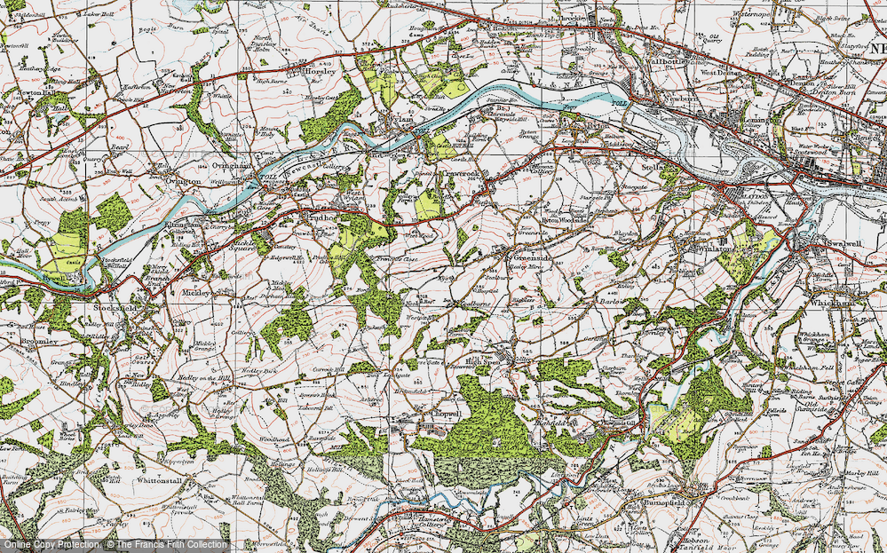 Old Map of Historic Map covering Bradley Fell in 1925