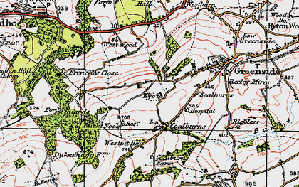 Old map of Bradley Fell in 1925