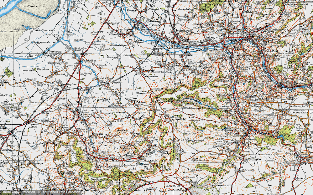 Old Map of Coaley Peak, 1919 in 1919