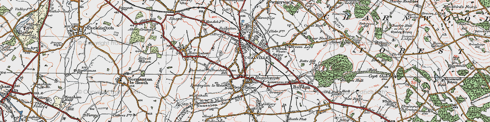 Old map of Coalville in 1921