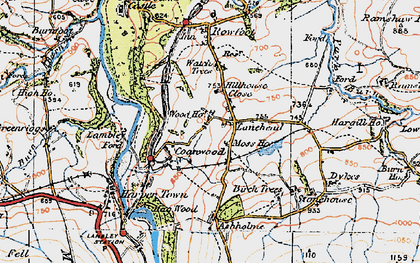 Old map of Coanwood in 1925