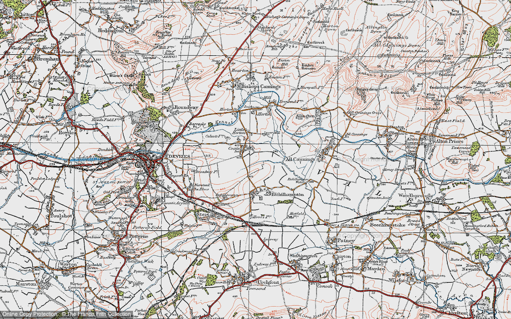 Old Map of Coate, 1919 in 1919