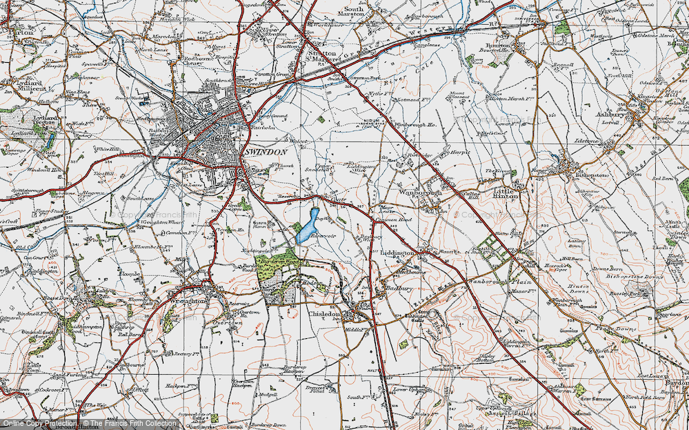 Old Map of Coate, 1919 in 1919
