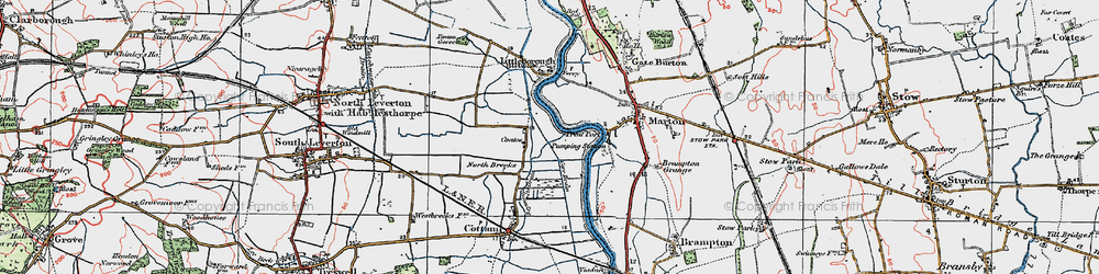 Old map of Coates in 1923