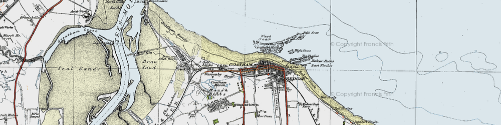 Old map of Coatham in 1925
