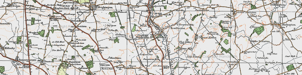 Old map of Coatham Mundeville in 1925